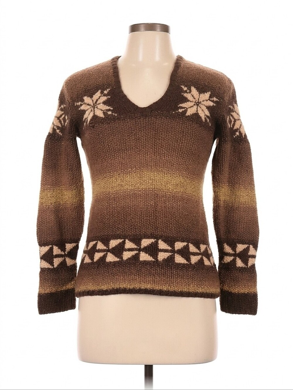 RARE Vintage RALPH LAUREN Hand Knit Wool Angora Sweater Youth L Women S Nordic